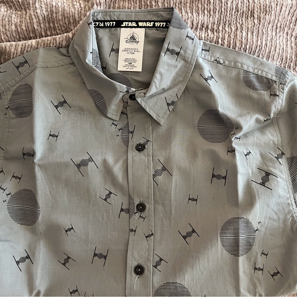 Disney Other - NEW Star Wars Mens Button Shirt Gray black Short Sleeve Collared